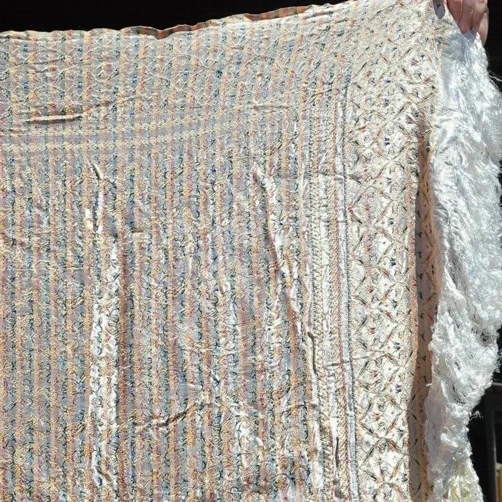 Antique  Silk Damask Shawl